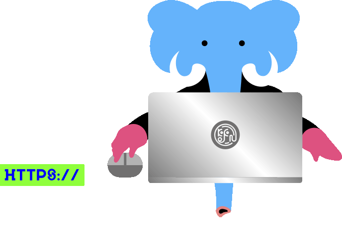 PCを使っている象