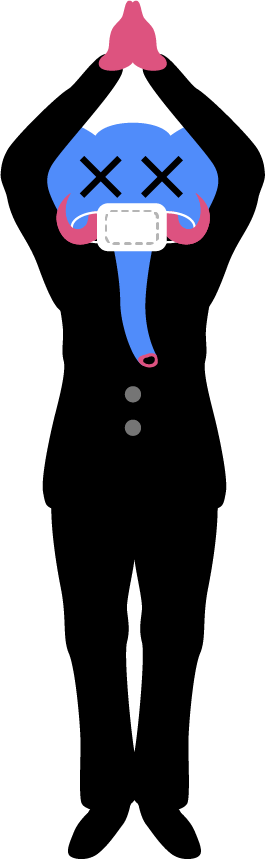 スーツを着た象